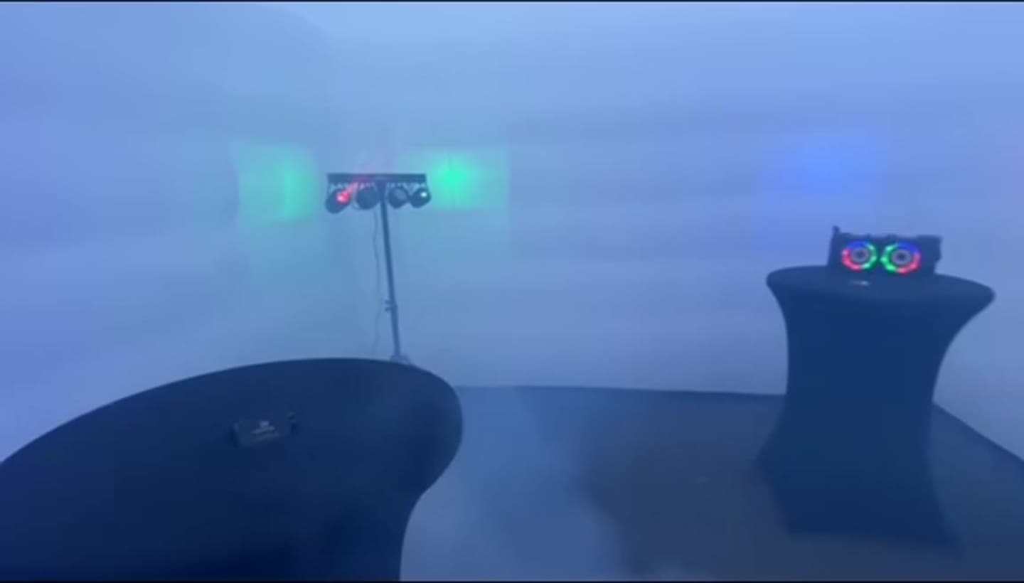 Inflatable disco met sfeerverlichting